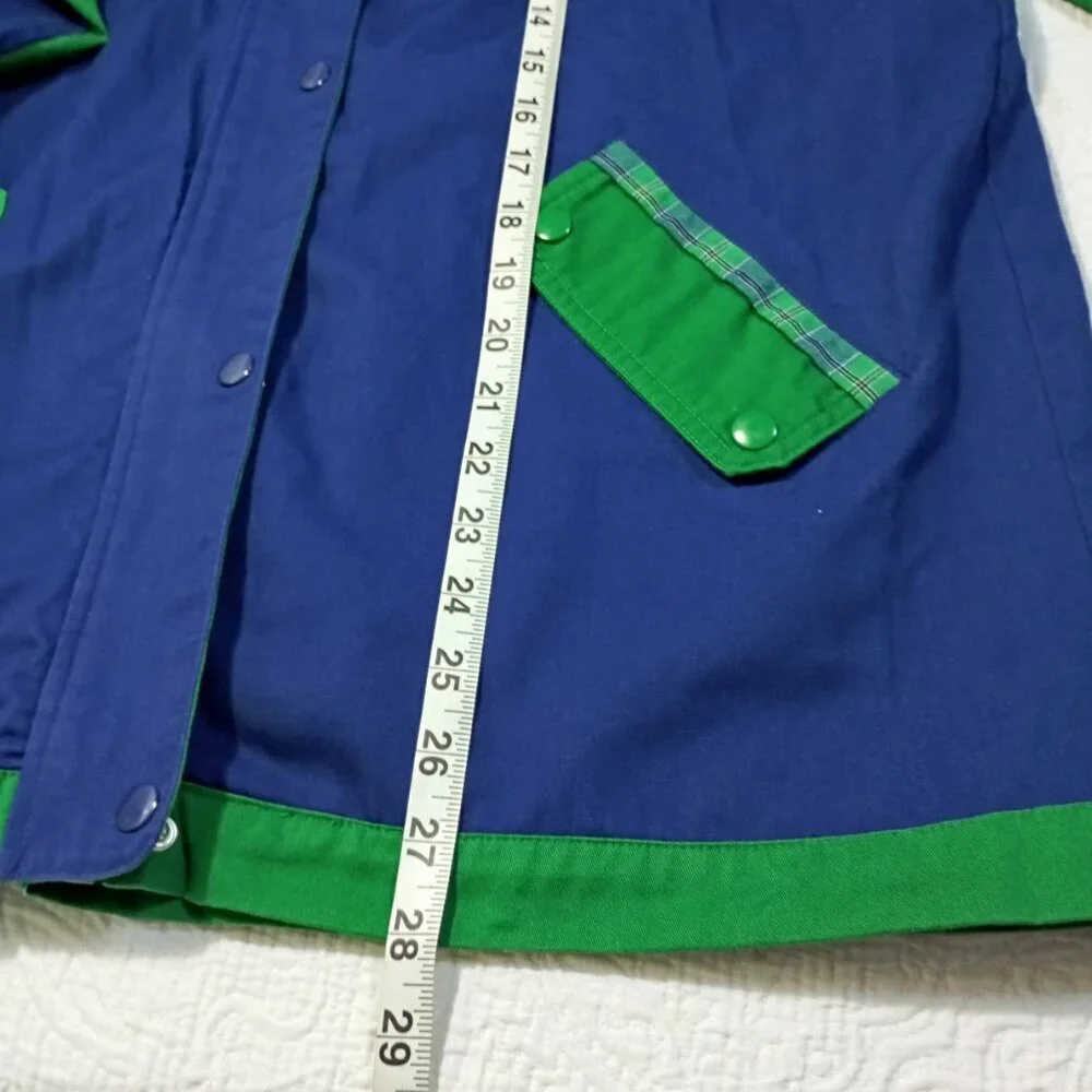 Vintage Lavon Jacket Men Colorblock Medium Snap Buttons And Zip Plaid Accents